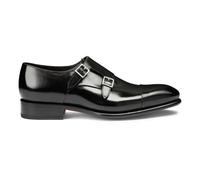Santoni - Chaussure à double boucle en cuir artisanale - Homme - Chaussures - Noir - Taille: 41 EU