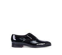 Santoni - Chaussure Oxford en cuir verni - Homme - Chaussures - Noir - Taille: 42 1/2 EU