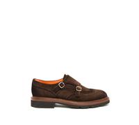 Santoni - Double Buckle Shoe - Homme - Chaussures - Brun - Taille: 43 EU