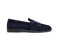 Santoni - Mocassin à double boucle pour hommes - Homme - Chaussures - Bleu - Taille: 40 EU