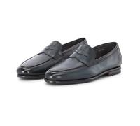 Santoni - Mocassin en cuir fait main avec une touche moderne - Homme - Chaussures - Bleu - Taille: 42 1/2 EU