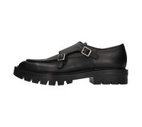 Santoni - Mocassins en cuir à double boucle - Femme - Chaussures - Noir - Taille: 41 EU