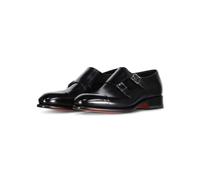 Santoni - Richelieus à double boucle en cuir - Homme - Chaussures - Noir - Taille: 45 EU