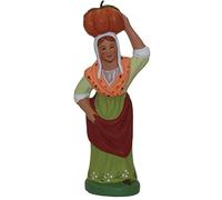 SANTONS ESCOFFIER-Santon pour crèche femme à la courge vert - 7 cm