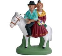 SANTONS ESCOFFIER-Santon pour crèche Vincent et Mireille rouge - 7 cm