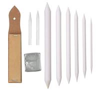 Estompe en Papier Croquis Professionnels, 8 Pièces Estompes Dessin avec 1 Taille-Crayon Bloc de Papier Abrasif et 1 Gomme, Souche de Papierde Haute Qualité
