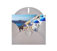 Santorin Cartes de vœux élégantes avec vue sur la mer : les cartes parfaites pour exprimer la gratitude, l'amitié et le désir