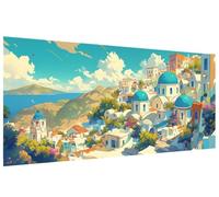 Santorin Diamond Painting Adulte Architecture Peinture Diamant 30x60cm Broderie Diamant Kit DIY Diamond Painting Adulte Débutants Strass Broderie Point de Croix Cristal Peinture, Murale Décor A-U781