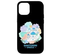 Santorin Grèce Aquarelle Îles Cyclades Voyage Coque pour iPhone 12/12 Pro