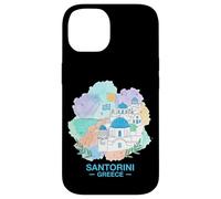 Santorin Grèce Aquarelle Îles Cyclades Voyage Coque pour iPhone 14