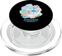 Santorin Grèce Aquarelle Îles Cyclades Voyage PopSockets PopGrip pour MagSafe