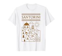Santorin Grèce Blue Dome Eglises Grec Art Ancien Voyage T-Shirt