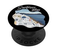 Santorin Grèce Rêves Été Cyclades Souvenir de Vacances PopSockets PopGrip Adhésif