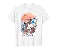 Santorin Grèce Sunset Greek Island Art Souvenir T-Shirt