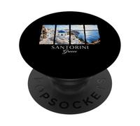 Santorin Grèce Vacation Île Vacances Passionné de Voyages PopSockets PopGrip Adhésif