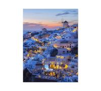 Santorin, mer Égée, Grèce，Puzzles en Papier Adultes Enfants Jeu DIY Room Décor 1000 Pieces Jigsaw Puzzle（50x70cm）-L95