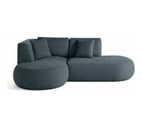 Santorini - canapé modulable d'angle gauche - 4 places - en tissu texturé - Bleu grisé Bleu grisé