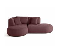 Santorini - canapé modulable d'angle gauche - 4 places - en tissu texturé - Prune Prune G