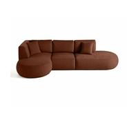 Santorini - canapé modulable d'angle gauche - 5 places - en tissu texturé - Terracotta Terracotta G