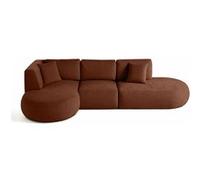 Santorini - canapé modulable d'angle gauche - 5 places - en tissu texturé