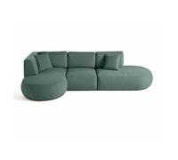 Santorini - canapé modulable d'angle gauche - 5 places - en tissu texturé - Vert