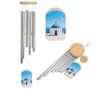 Santorini Carillon éolien de mer avec son mélodieux pour extérieur, décoration de jardin, décoration de jardin avec son mélodieux pour maman, papa, grand-mère, maison, jardin, terrasse