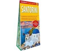 Santorini carte et guide laminés 2en1 guide et carte