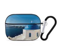 Santorini Coque rigide avec porte-clés pour AirPod Pro 2ème/1ère génération, LED avant visible, noir