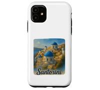 Santorini Island Grèce Aquarelle Plage Voyage Souvenir Coque pour iPhone 11