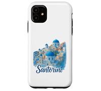 Santorini Island Grèce Aquarelle Plage Voyage Souvenir Coque pour iPhone 11