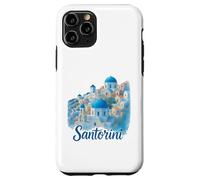 Santorini Island Grèce Aquarelle Plage Voyage Souvenir Coque pour iPhone 11 Pro