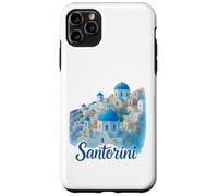 Santorini Island Grèce Aquarelle Plage Voyage Souvenir Coque pour iPhone 11 Pro Max