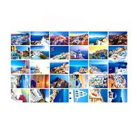Santorini Lot de 30 cartes postales vierges Motif villes célèbres mondiales, bâtiments de villes