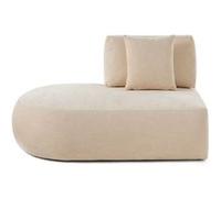 Santorini - module d'assise gauche - en tissu texturé - Beige