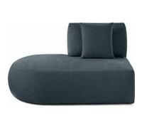 Santorini - module d'assise gauche - en tissu texturé - Bleu grisé Bleu grisé G