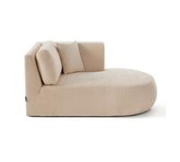 Santorini - module d'assise méridienne droit - en tissu texturé - Beige Beige G