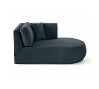 Santorini - module d'assise méridienne droit - en tissu texturé - Bleu grisé