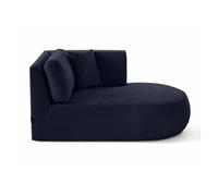 Santorini - module d'assise méridienne droit - en tissu texturé - Bleu marine