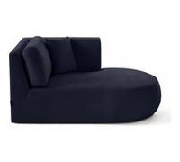 Santorini - module d'assise méridienne droit - en tissu texturé - Bleu marine