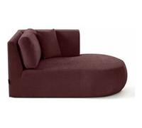 Santorini - module d'assise méridienne droit - en tissu texturé - Prune Prune G