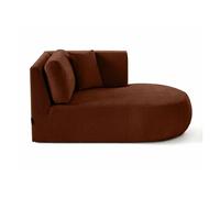 Santorini - module d'assise méridienne droit - en tissu texturé - Terracotta