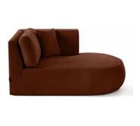 Santorini - module d'assise méridienne droit - en tissu texturé - Terracotta