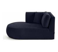 Santorini - module d'assise méridienne gauche - en tissu texturé - Bleu marine