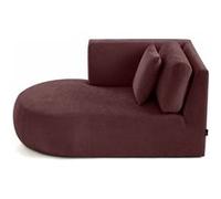 Santorini - module d'assise méridienne gauche - en tissu texturé - Prune