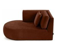 Santorini - module d'assise méridienne gauche - en tissu texturé - Terracotta Terracotta G