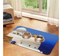 Santorini Nappe en cuir absorbant pour animaux de compagnie Motif île grecque vue sur la mer Idéal pour chiens, chats et autres animaux de compagnie