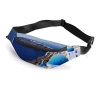 Santorini Sac banane pour homme et femme Motif île grecque avec vue sur la mer 36 x 15 cm, Style :, 36*15cm