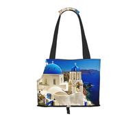 Santorini Sac de transport pour petits chiens, chats et lapins Motif île grecque