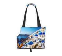 Santorini Sac de transport pour petits chiens, chats et lapins Motif île grecque