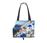 Santorini Sac de transport pour petits chiens, chats et lapins Motif île grecque